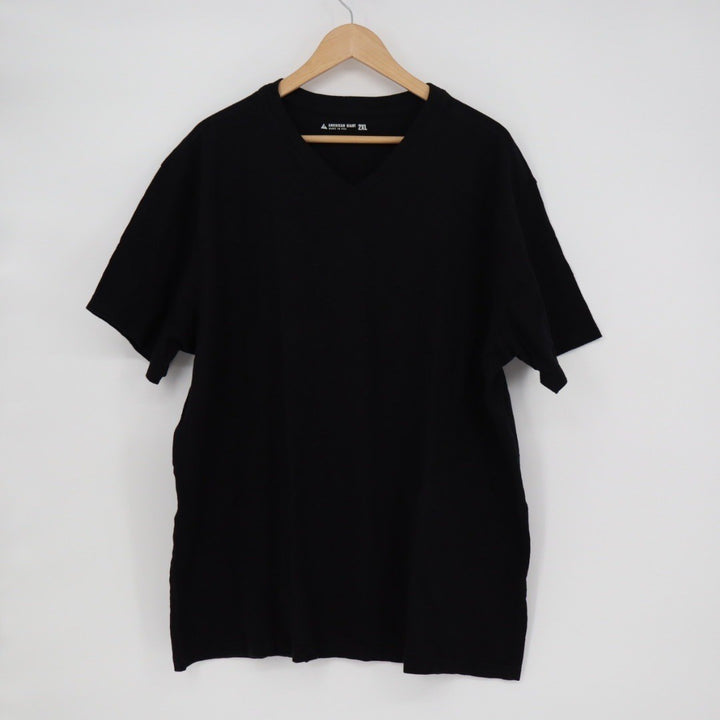 American Giant Black Cotton V Neck T Shirt Mens XXL Made in USA