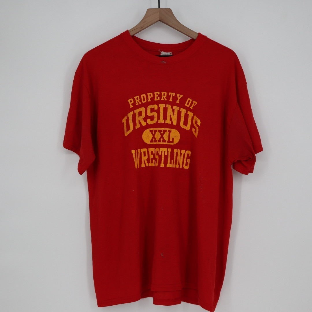 Property Of Ursinus Wrestling T-Shirt Mens Red Crew Neck Short Sleeve Outdoor