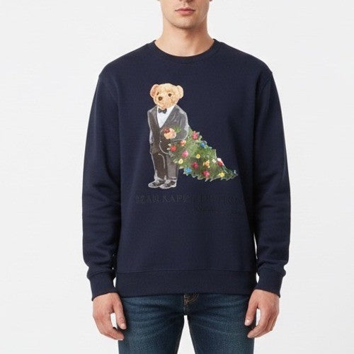 Merch Pier Navy Blue Crewneck Sweatshirt Tau Kappa Epsilon Bear Graphic L