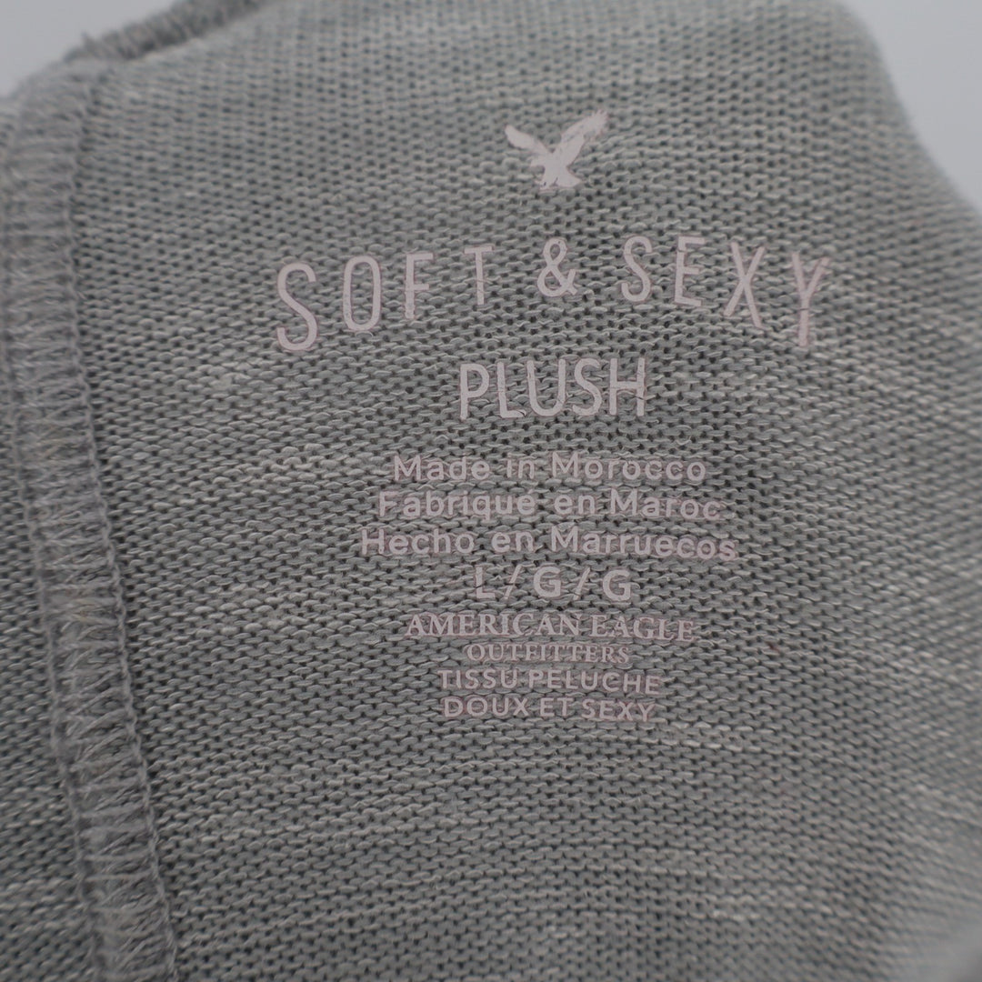 American Eagle Outfitters Soft & Sexy Plush Hoodie Womens Large Gray Long Sleeve