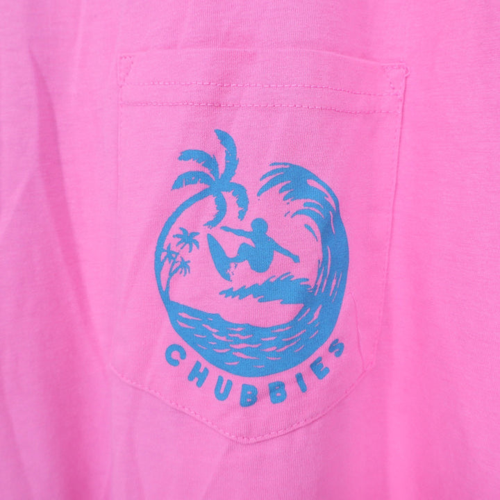 Chubbies Mens The Surfer Pocket Graphic T-Shirt Pink XXL NWT