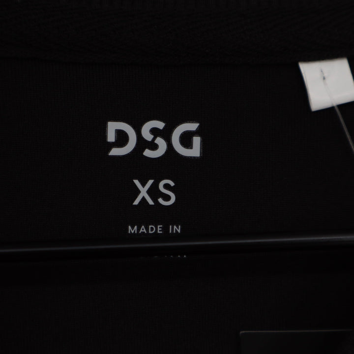 DSG Mens Sport Fleece Crewneck Sweatshirt Pure Black XS Side Zips