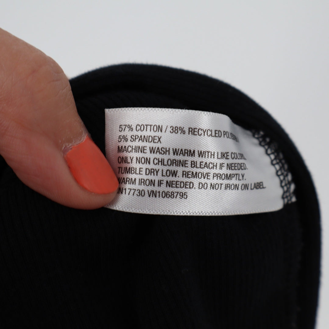 A New Day Black Ribbed Knit Sleeveless Bodycon Mini Tank Dress Large