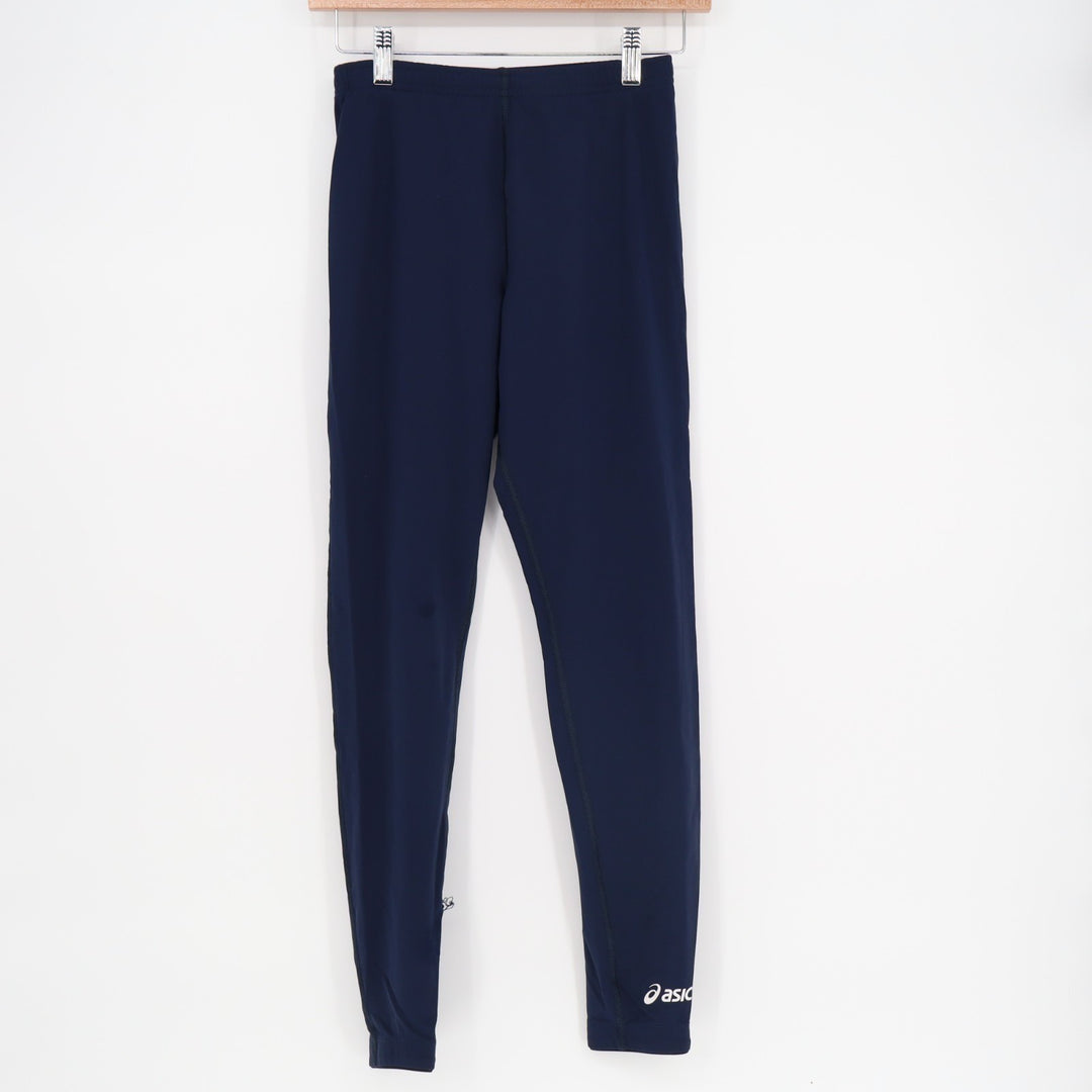 Asics Leggings Womens Medium Navy Stretch Elastic Waist Performance Skinny Leg