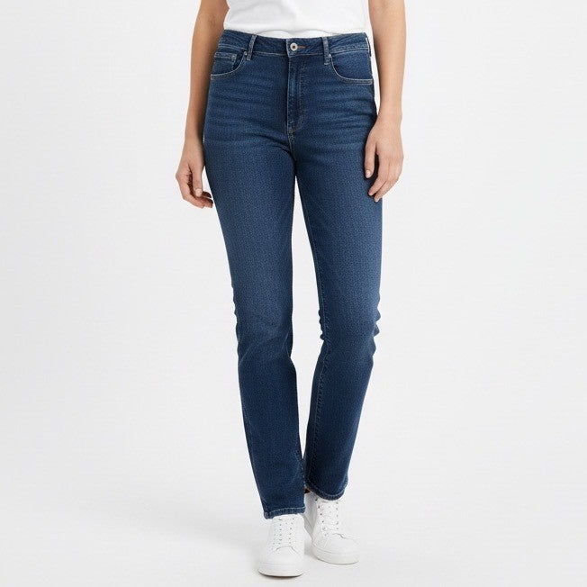 Eddie Bauer Skinny Jeans Womens 14 Blue Denim Cotton Stretch High Rise Outdoor