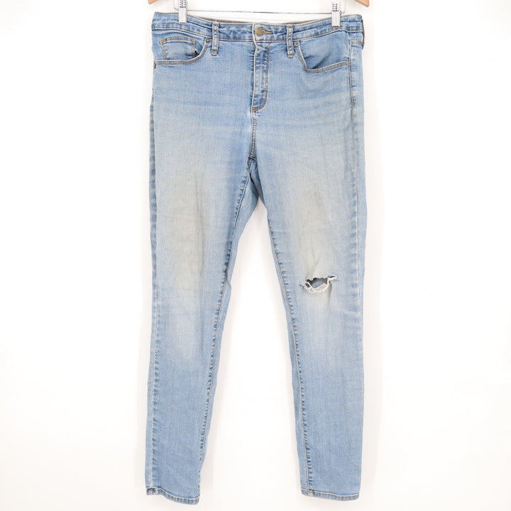 Universal Thread Womens Skinny Jeans Light Wash Distressed Knee 12/31R