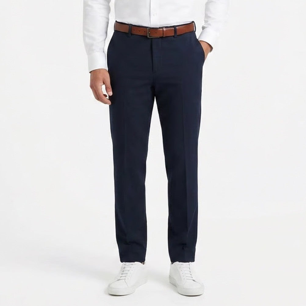 Uniqlo Smart Ankle Pants Navy Blue Tapered Stretch Trousers Mens M