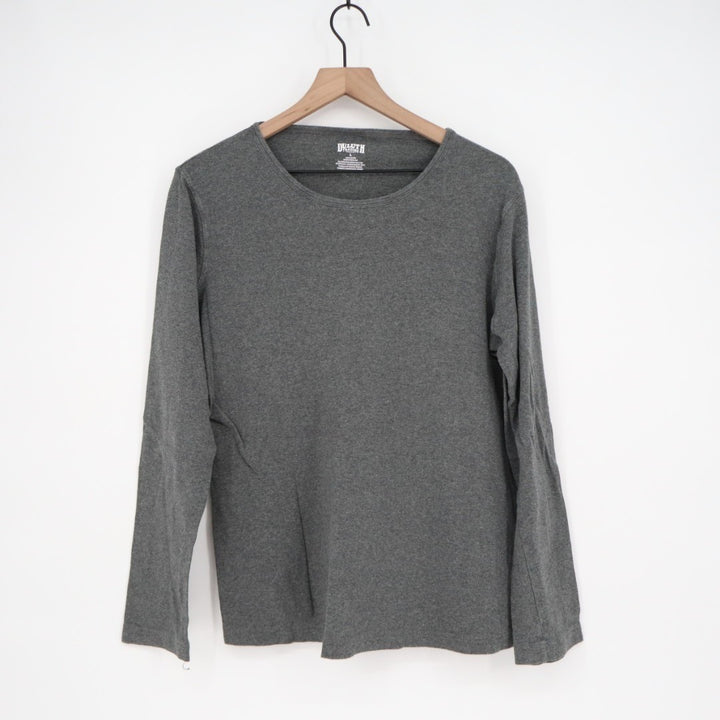 Duluth Trading T-Shirt Mens L Gray Knit Cotton Crew Neck Long Sleeve Pullover