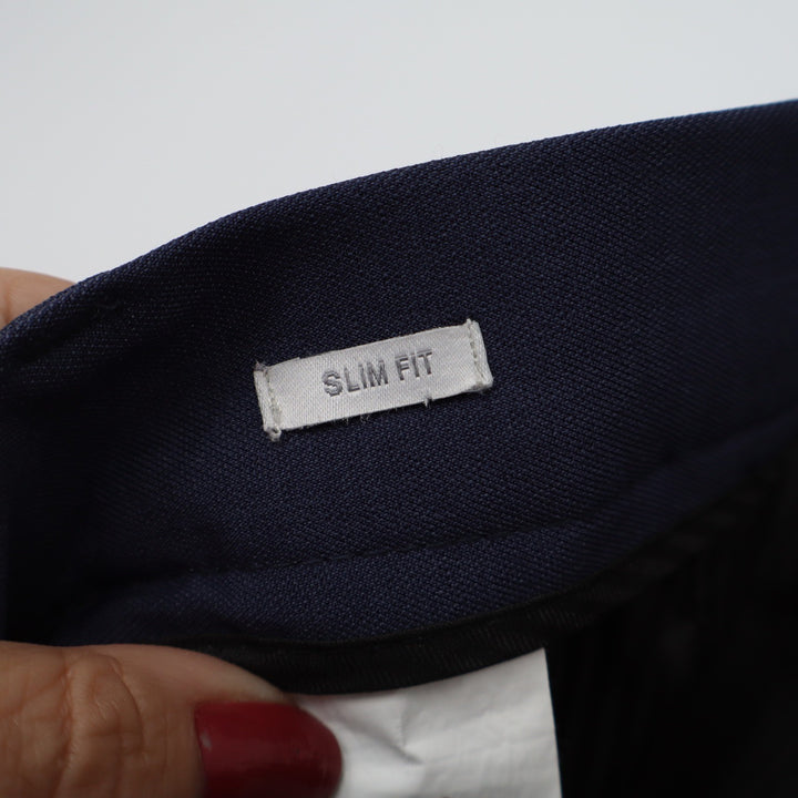 Perry Ellis Dress Pants Mens 36x30 Portfolio Slim Fit Navy Blue Stretch