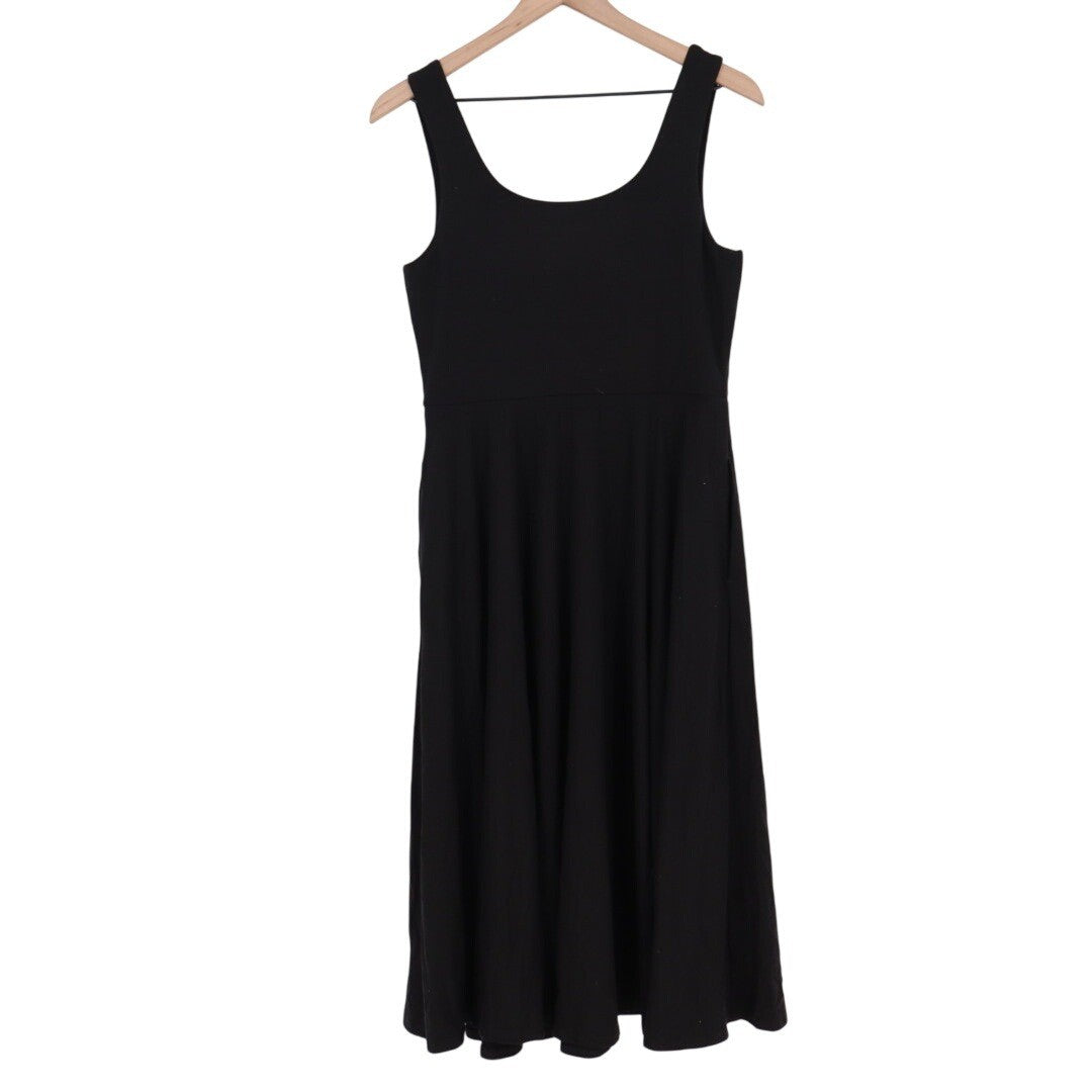 American Giant Black Tank Midi Dress Size L Made in USA