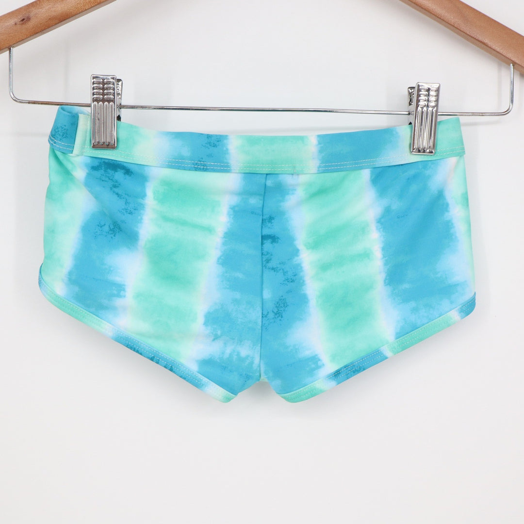 DSG Girls Tie Dye Swim Shorts Blue Green Size Small 6-8 NWT