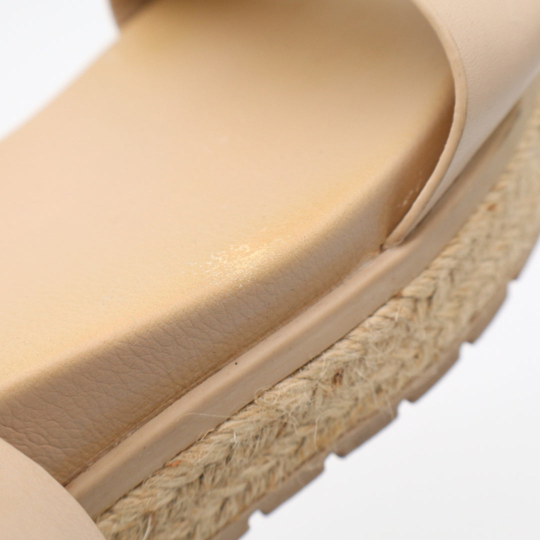 MIA Faustine Nude Beige Platform Espadrille Sandals Lug Sole Womens 8.5 M