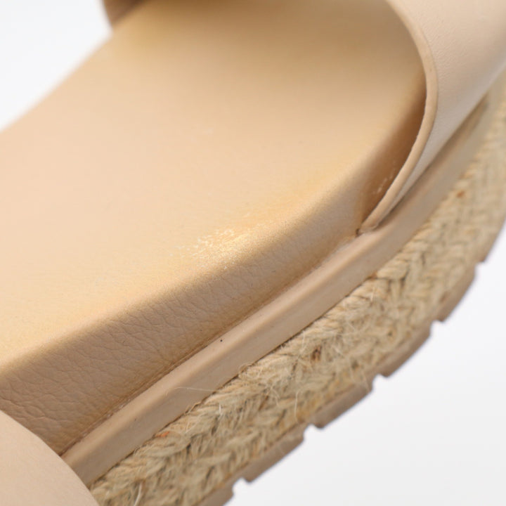 MIA Faustine Nude Beige Platform Espadrille Sandals Lug Sole Womens 8.5 M
