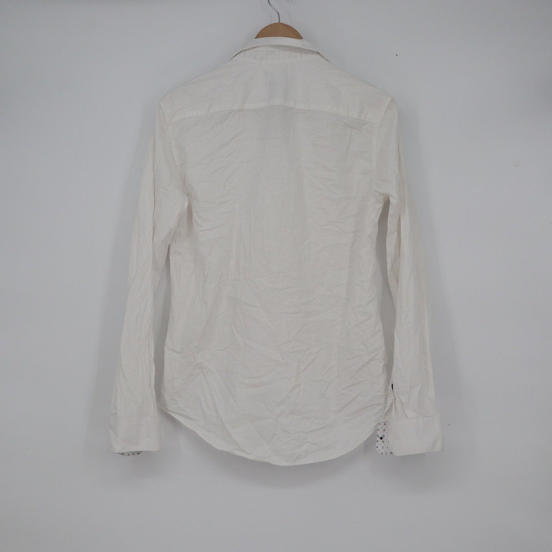 HM Slim Fit White Button Down Shirt Mens Small Long Sleeve Cotton 8