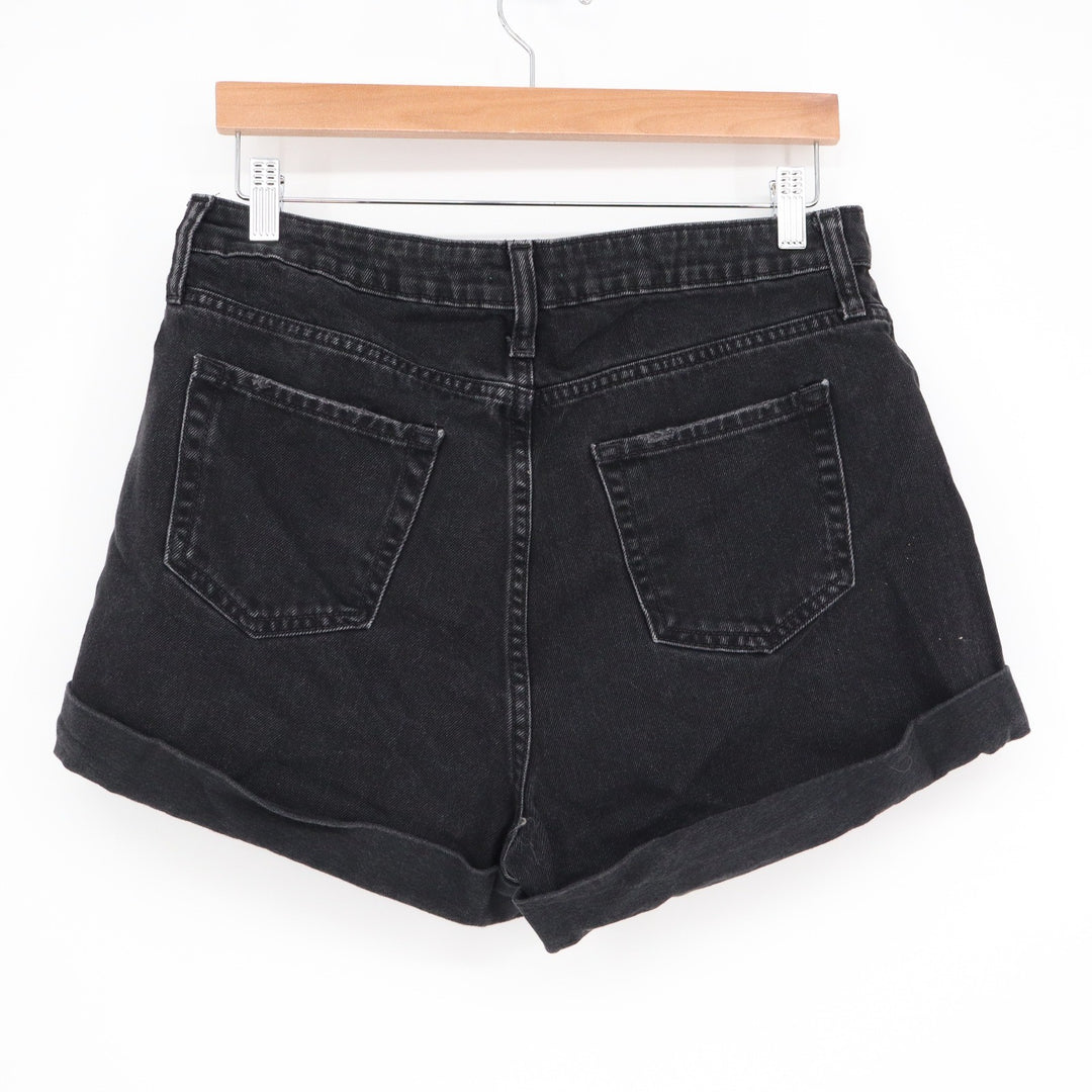Wild Fable Washed Black High Rise Cuffed Denim Shorts Womens 12/31R 100% Cotton