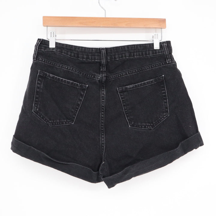 Wild Fable Washed Black High Rise Cuffed Denim Shorts Womens 12/31R 100% Cotton