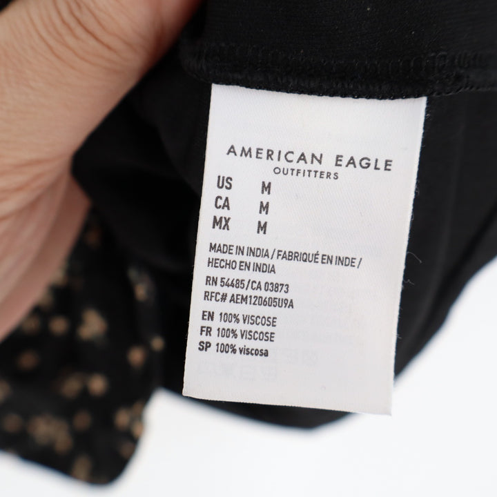 American Eagle Outfitters One Shoulder A Line Dress Womens Medium Black Floral
