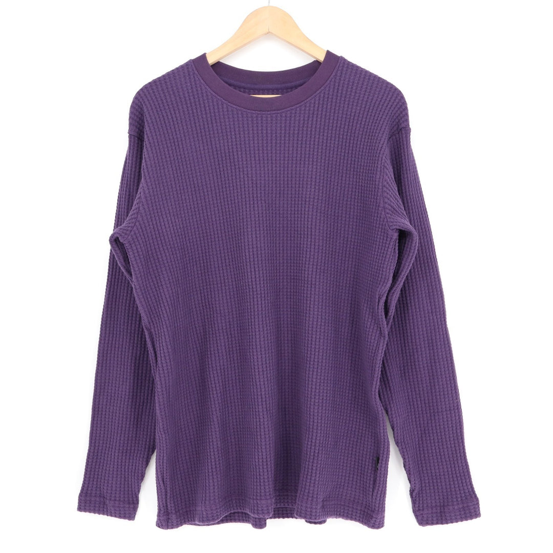 American Giant T-Shirt Mens Large Purple Waffle Knit Cotton Stretch Long Sleeve
