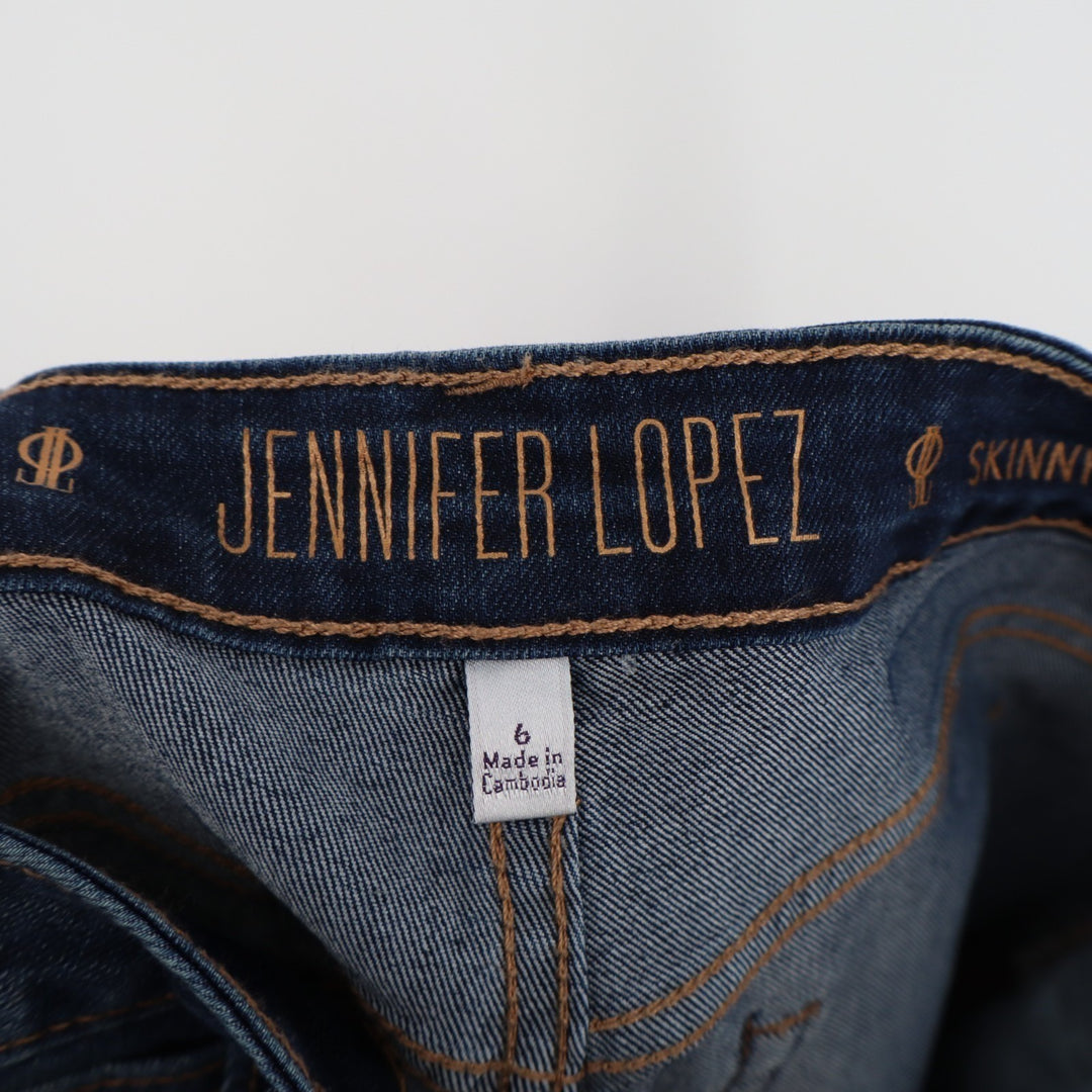 Jennifer Lopez Jeans Womens 6 Blue Denim Cotton Stretch Mid Rise Skinny Leg