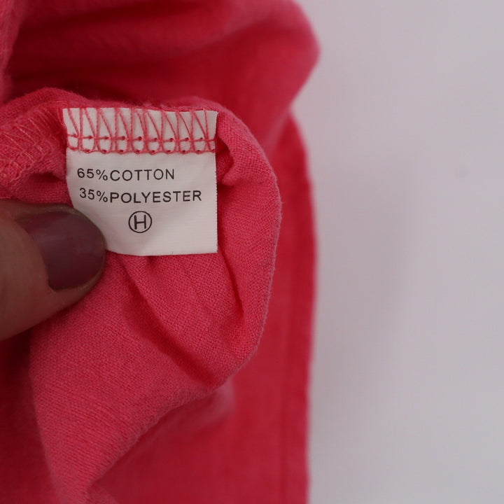 Zini New York & London Hot Pink Tiered Babydoll Dress V-Neck Long Sleeve Large