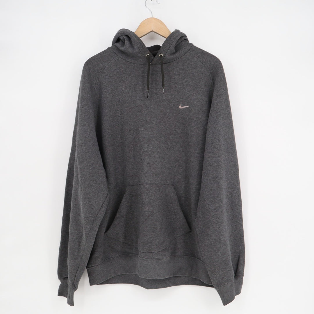 Nike Hoodie Mens XL Heather Gray Cotton Long Sleeve Kangaroo Pockets Pullover