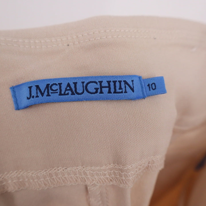J.McLaughlin Lexi Tan Beige Pull On Slim Leg Stretch Pants Womens Size 10