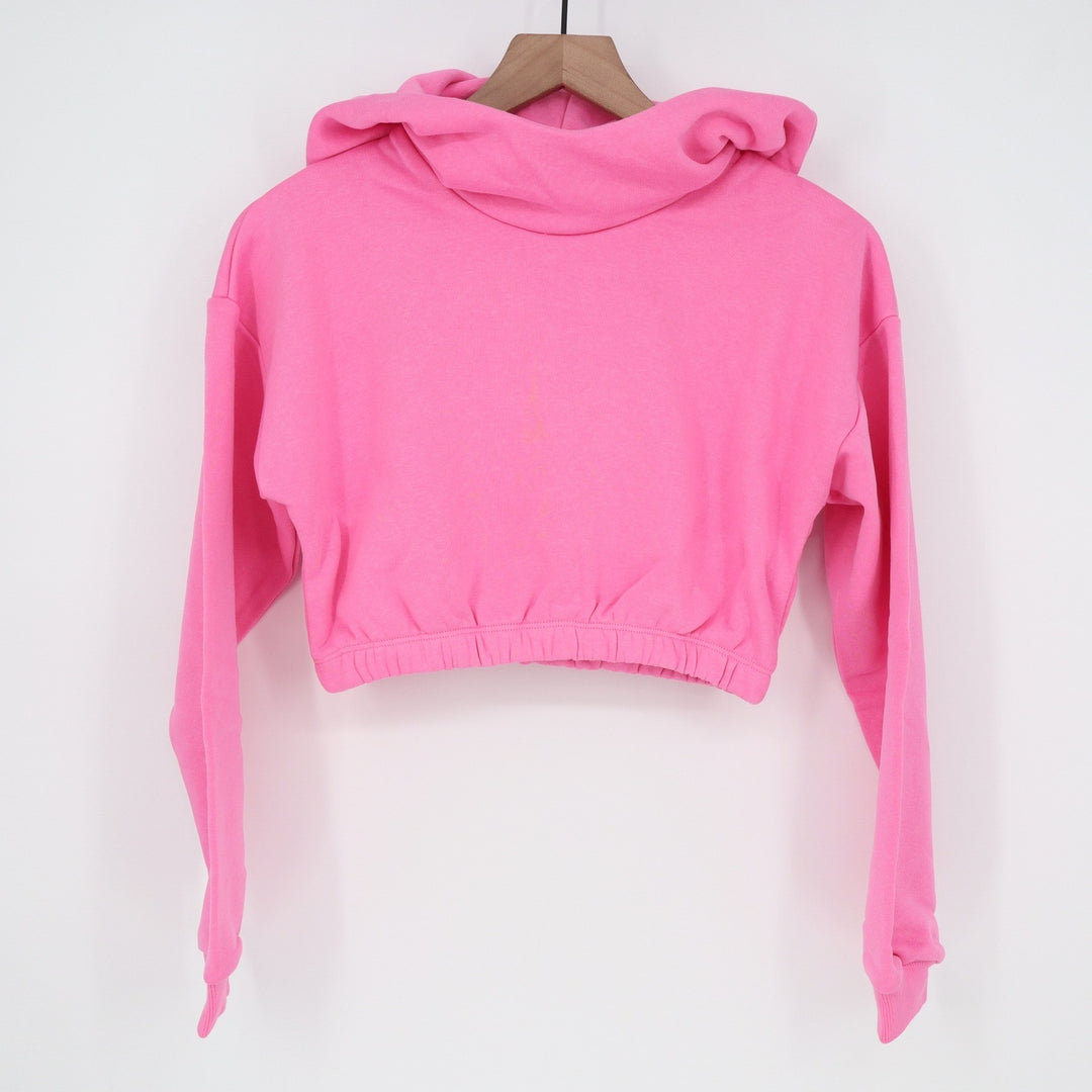Naked Wardrobe Pink Cropped Hoodie Sweatshirt L
