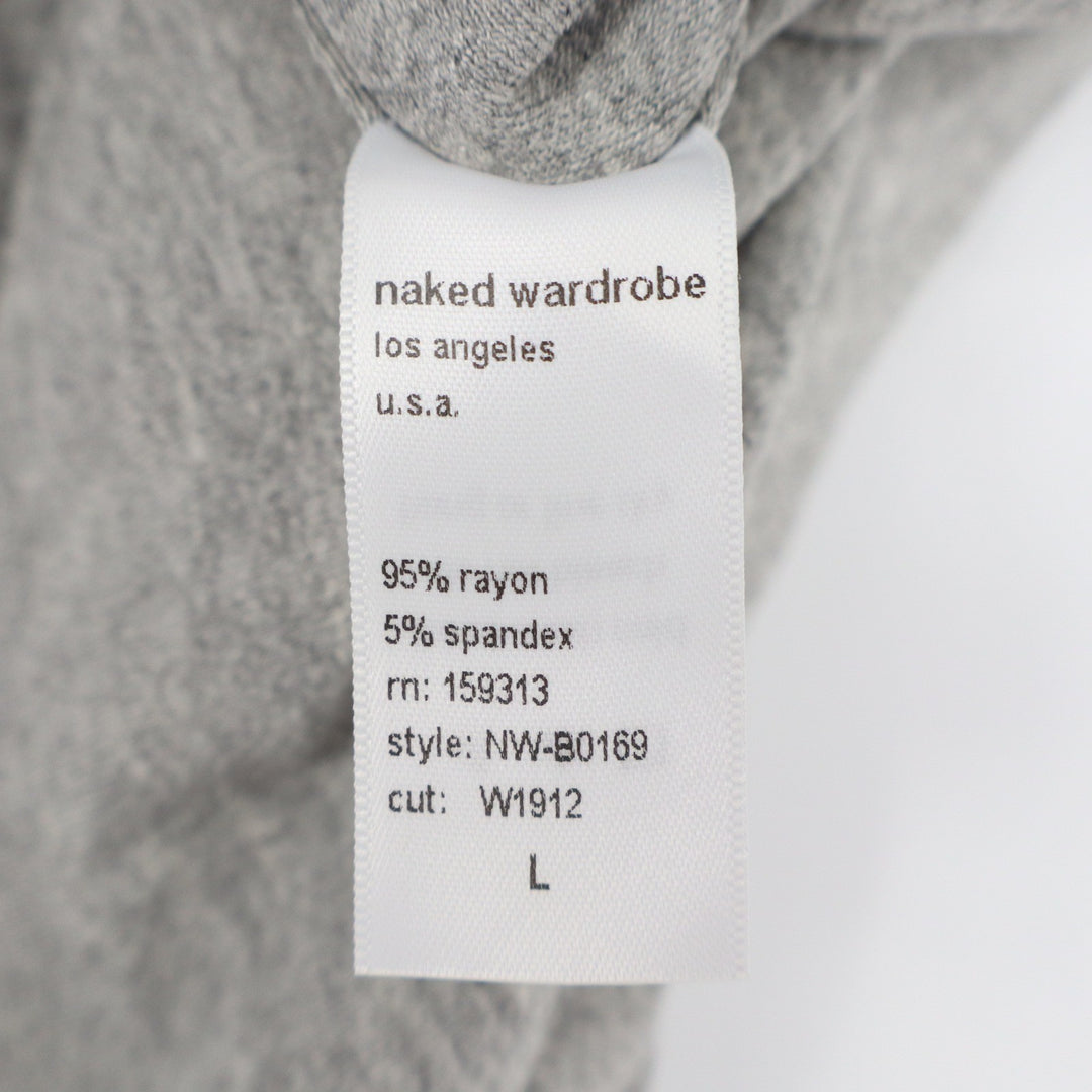 Naked Wardrobe Heather Gray Scoop Neck Sleeveless Bodysuit L Made in USA