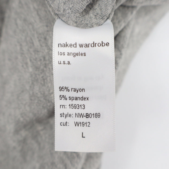 Naked Wardrobe Heather Gray Scoop Neck Sleeveless Bodysuit L Made in USA