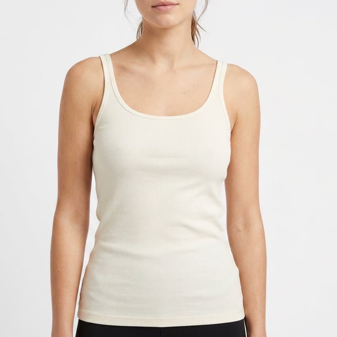 Cynthia Rowley Tank Top Womens Medium White Knit Scoop Neck Spaghetti Strap