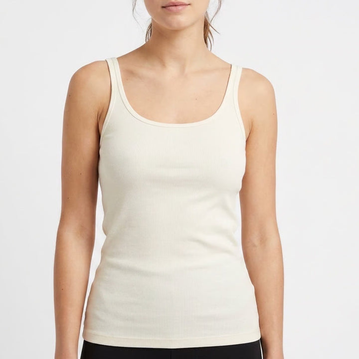 Cynthia Rowley Tank Top Womens Medium White Knit Scoop Neck Spaghetti Strap