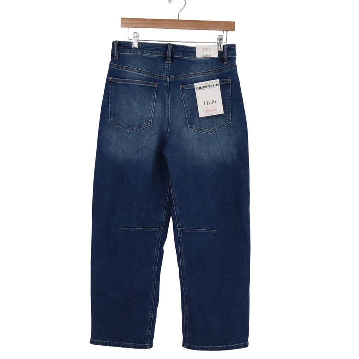 MoCo Boutique Tummy Control Barrel Jeans Medium Wash Blue High Rise 11/30 NEW