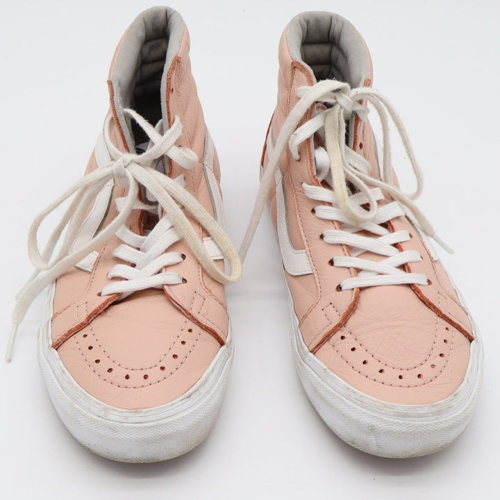 Vans Sk8-Hi Leather High Top Sneakers Peach Pink Womens 7