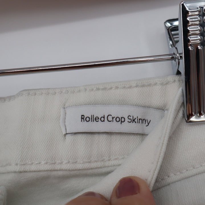 Jessica Simpson Rolled Crop Skinny Jeans Cream Off White Size 4/27 10419