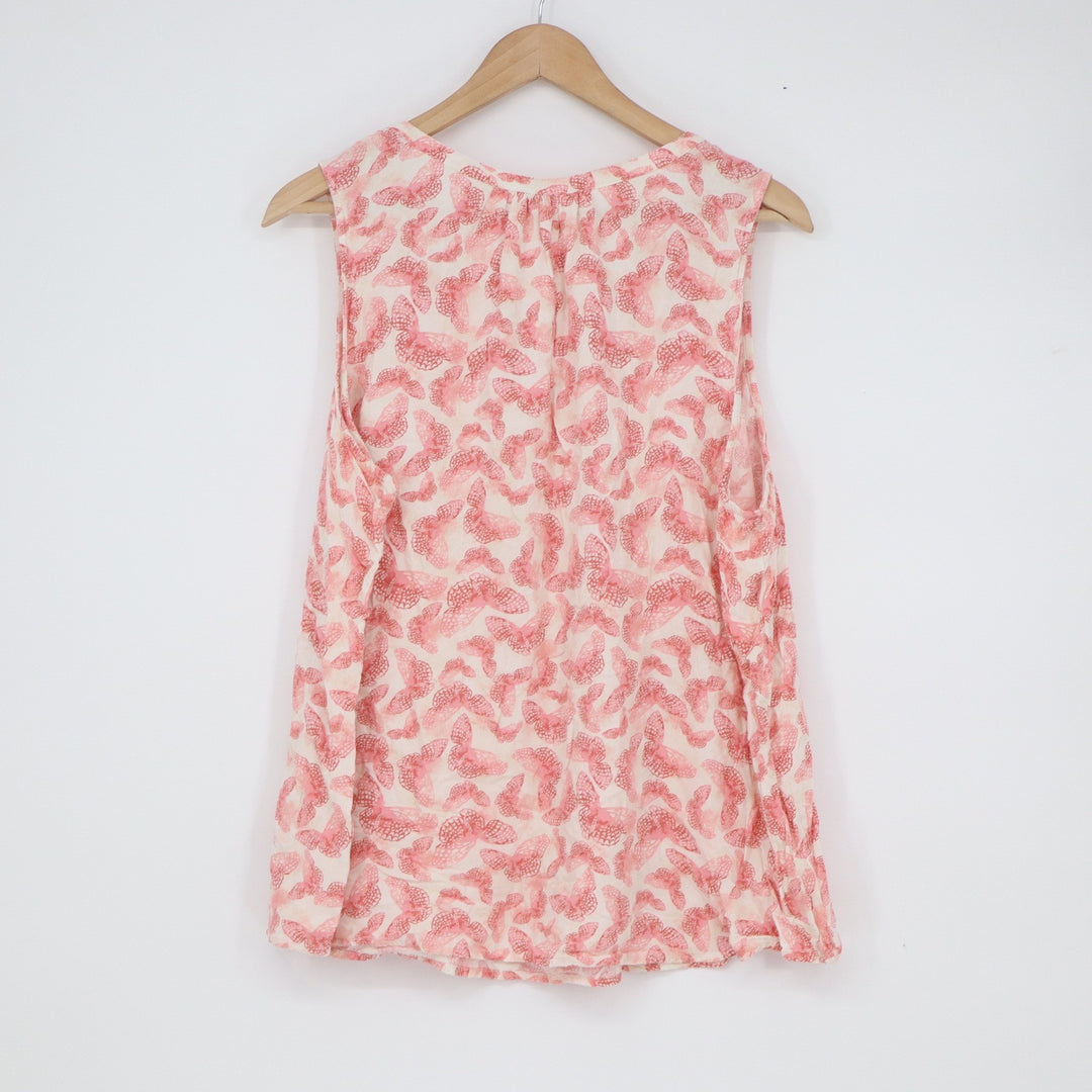 Sonoma Goods For Life Pink Butterfly Print Rayon Tank Top XXL Sleeveless Blouse