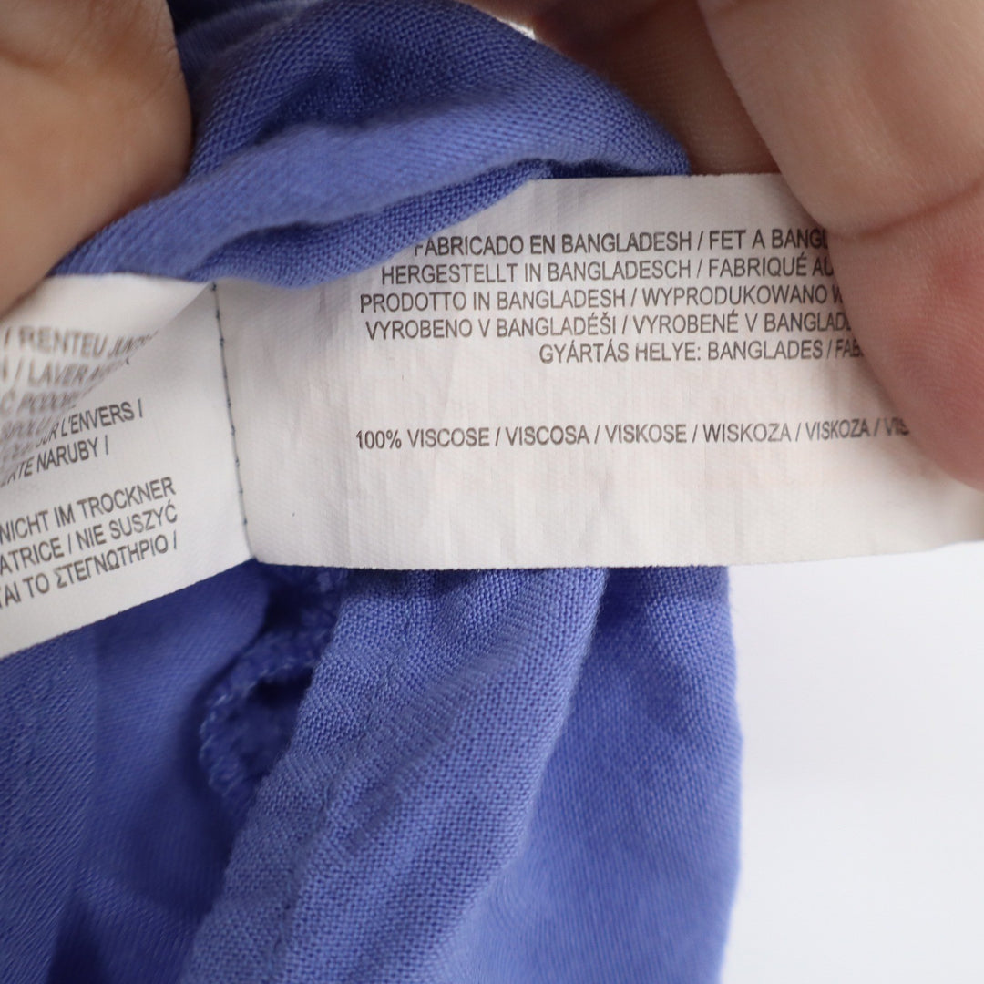 Primark Cares Womens Blue Viscose Elastic Waist Tie Back Shorts Size 4