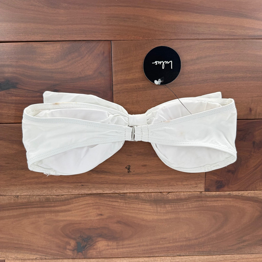 Lulus White Bow Bandeau Bikini Top Strapless Swimwear Size S