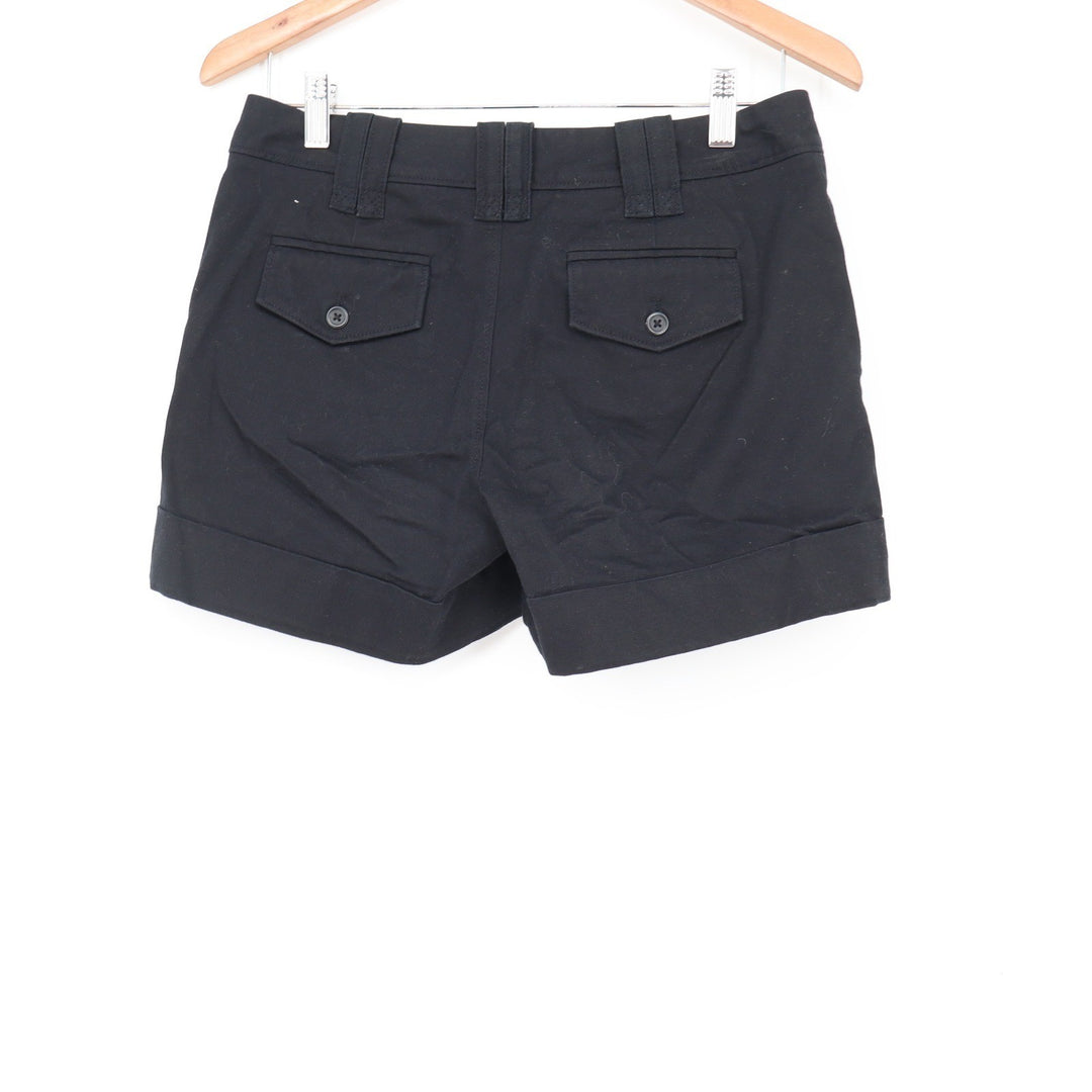 Banana Republic Martin Fit Black Cuffed Chino Shorts Petite 6P Stretch Cotton