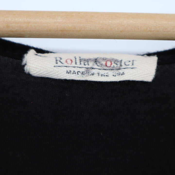 Rolla Coster T-Shirt Womens Medium Black Stretch Scoop Neck Cap Sleeve Pullover