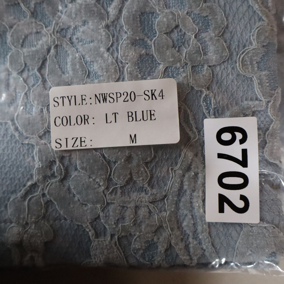 Naked Wardrobe Light Blue Floral Lace Mini Skirt Womens Medium