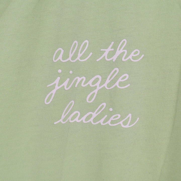 Old Navy The Easy Tee Lime Green All The Jingle Ladies Graphic T-Shirt Large