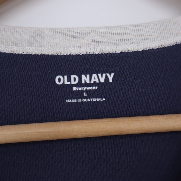 Old Navy T-Shirt Womens L Everywear Lake Tahoe Navy Ringer Graphic Excellent