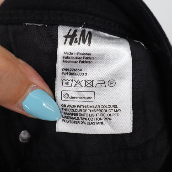H&M Jeggings Women 30/32 Push-Up Skinny Fit Black Low Waist Stretch New