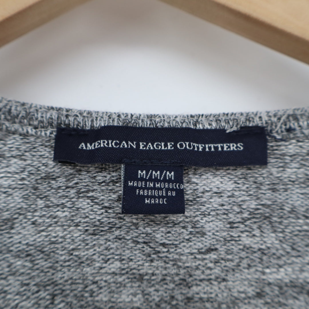 American Eagle Outfitters Sweater Womens Medium Heather Gray Tulip Hem Boat Neck