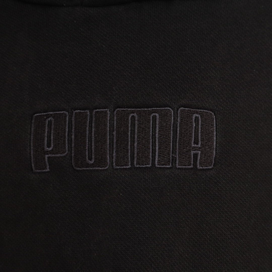 Puma Hoodie Womens XL Black Fleece Kangaroo Pocket Drawstring Everyday Wear