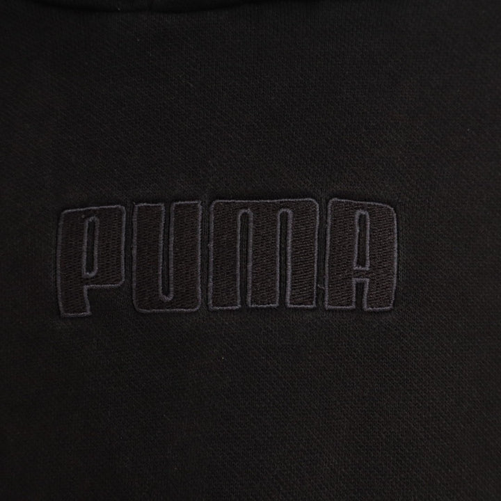 Puma Hoodie Womens XL Black Fleece Kangaroo Pocket Drawstring Everyday Wear