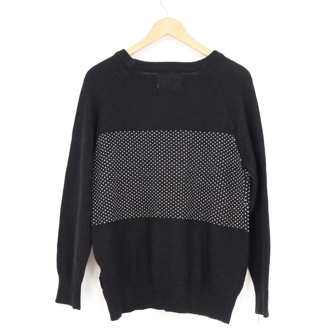 Cotton On Premium Collection XL Black White Patterned Band Crew Neck Sweater