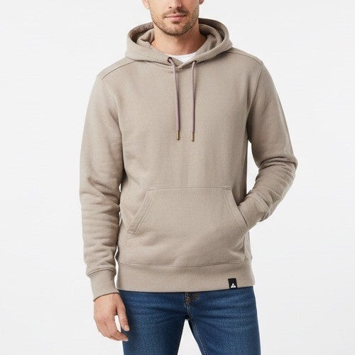 American Giant Hoodie Mens Small Beige Cotton Kangaroo Pockets Thumb Hole Sleeve