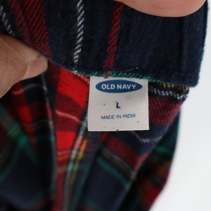 Old Navy Flannel Pajama Pants Womens Large Multi Plaid Cotton Drawstring Waist