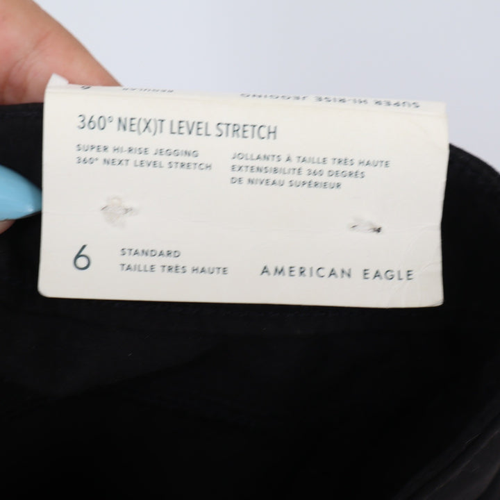 American Eagle Jeggings Womens 6 Super Hi-Rise 360 Next Level Black FAIR